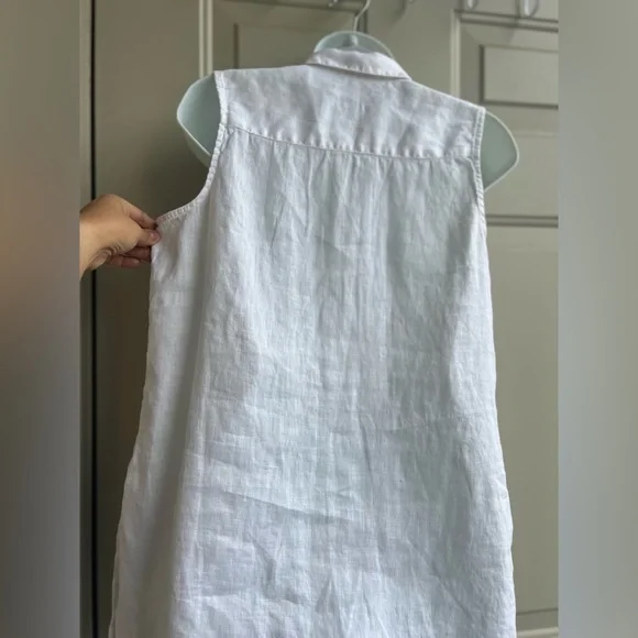 J Jill Love Linen Top – Size S petite White, Sleeveless with Side Buttons - Picture 7 of 8
